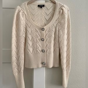 Puff Sleeve Button front Sweater